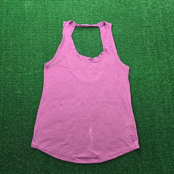 Nike Womens Tank Top XS Purple Dri Fit Yoga Twisted Keyhole Gym Athletic Running - Picture 1 of 9
